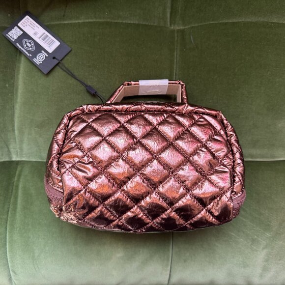 NWT MZ Wallace Metro Accordion Cosmetic, Metallic Lacquer, Copper - Picture 6 of 8